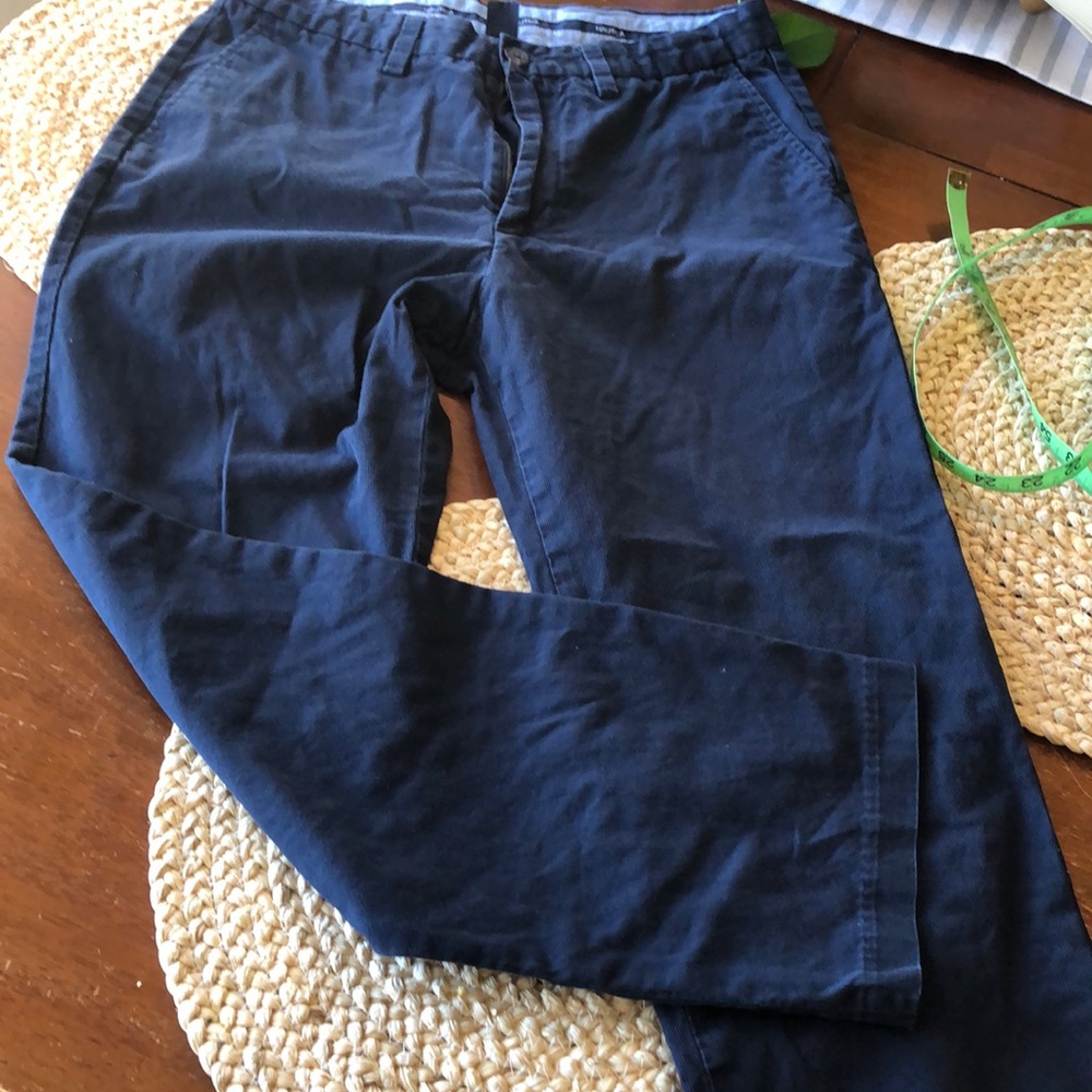 Mens 30 x 30 Náutica navy flat front pants excellent cond, slight ribbed fabric - Picture 1 of 6